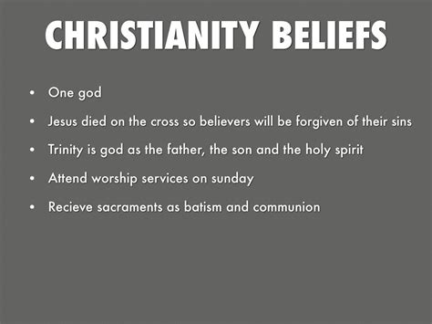 basic beliefs of christianity.